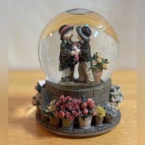Forever Young Charming Musical Snow Globe with Floral Base